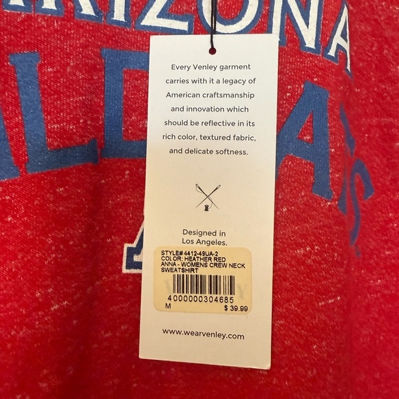 NWT Heather Red Anna Crewneck Arizona Wildcats Sweatshirt in Size Medium - Picture 8 of 9